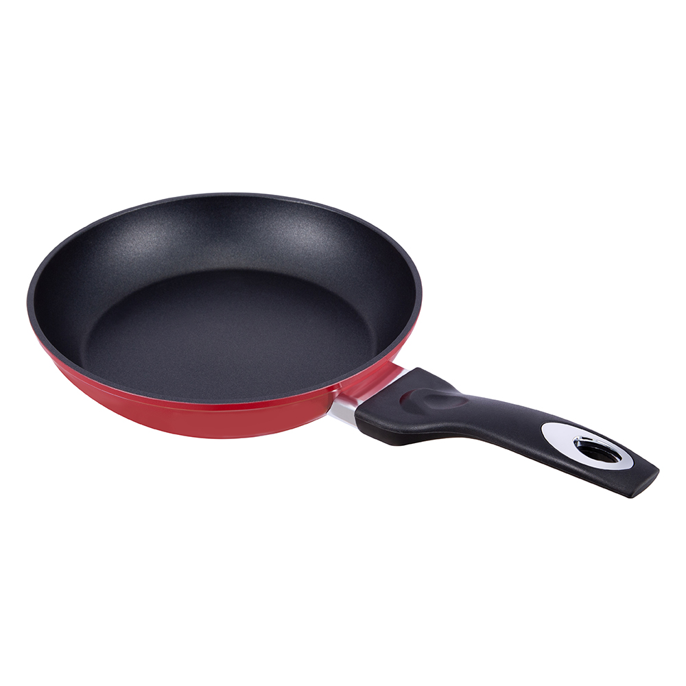 22*4.5cm kuali aluminium tidak melekat hitam/merah tanpa penutup JY-RF29-1-2245